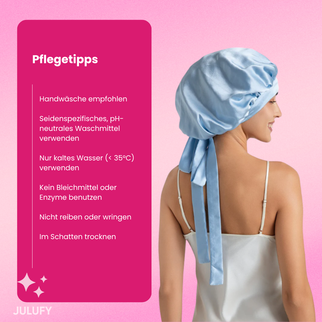 Satin-Nachtmütze für Haarpflege mit Schleife