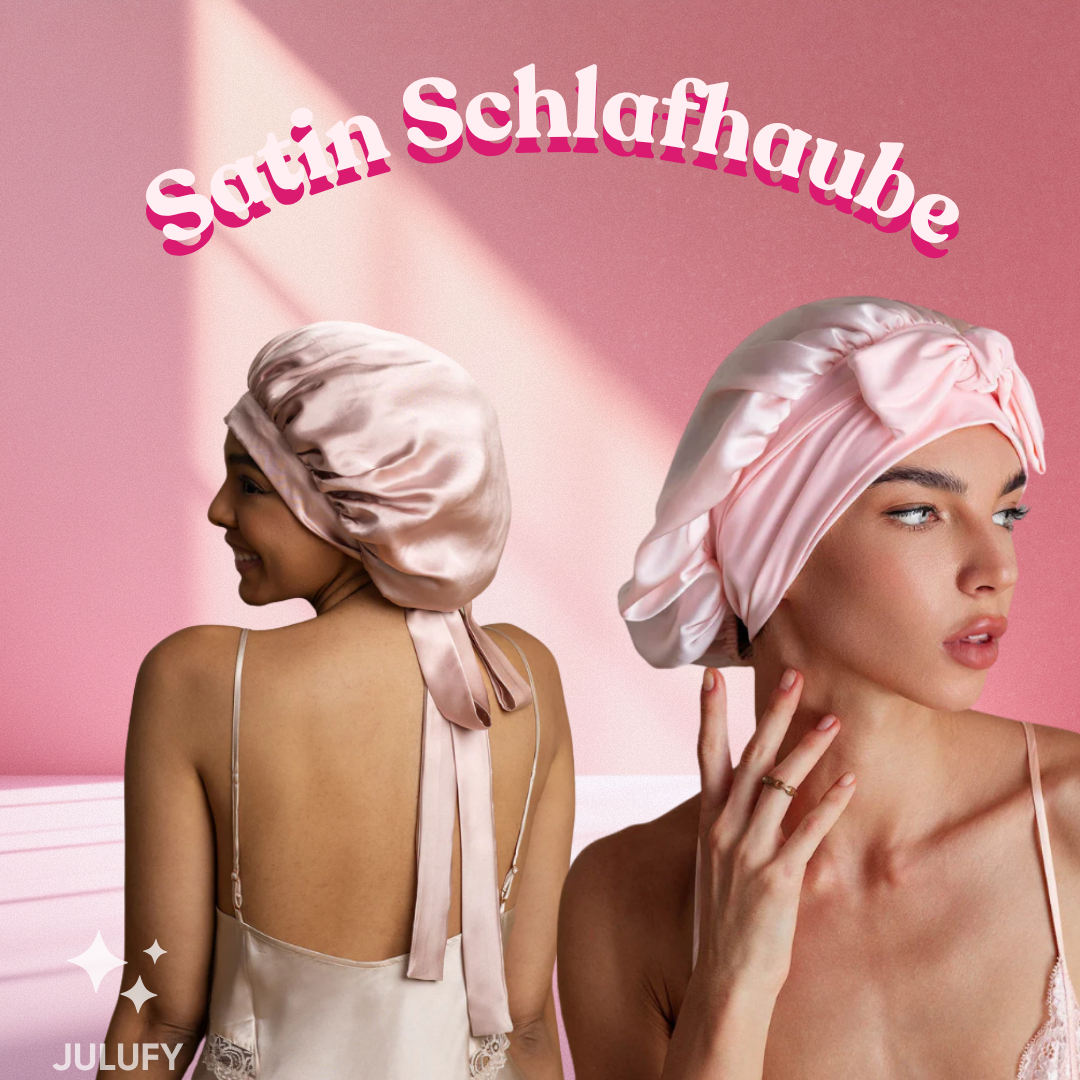 Satin-Nachtmütze für Haarpflege mit Schleife