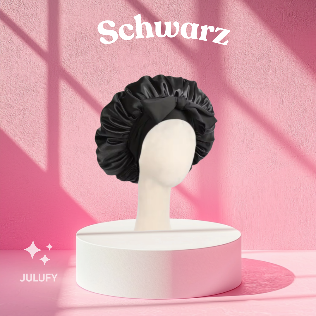 Satin-Nachtmütze für Haarpflege mit Schleife