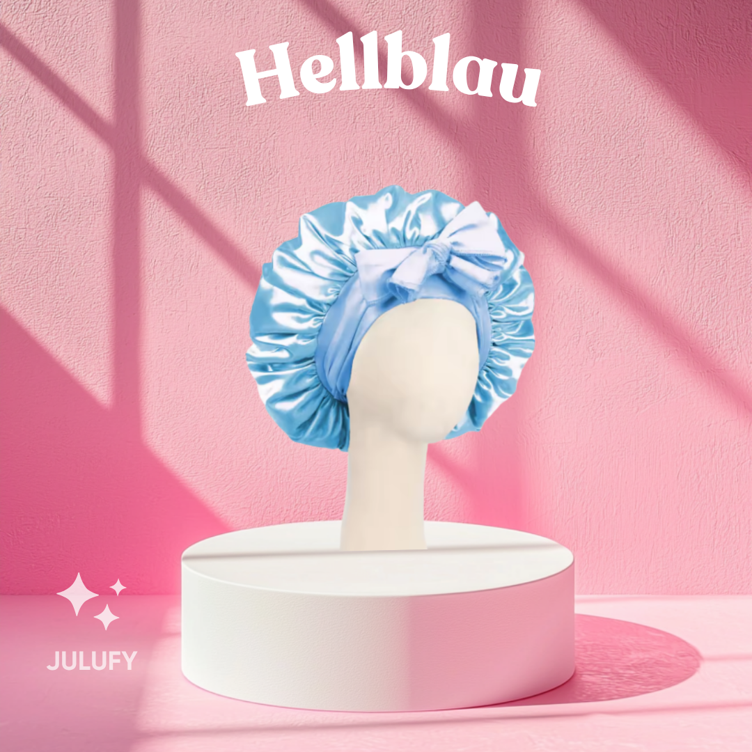 Satin-Nachtmütze für Haarpflege mit Schleife