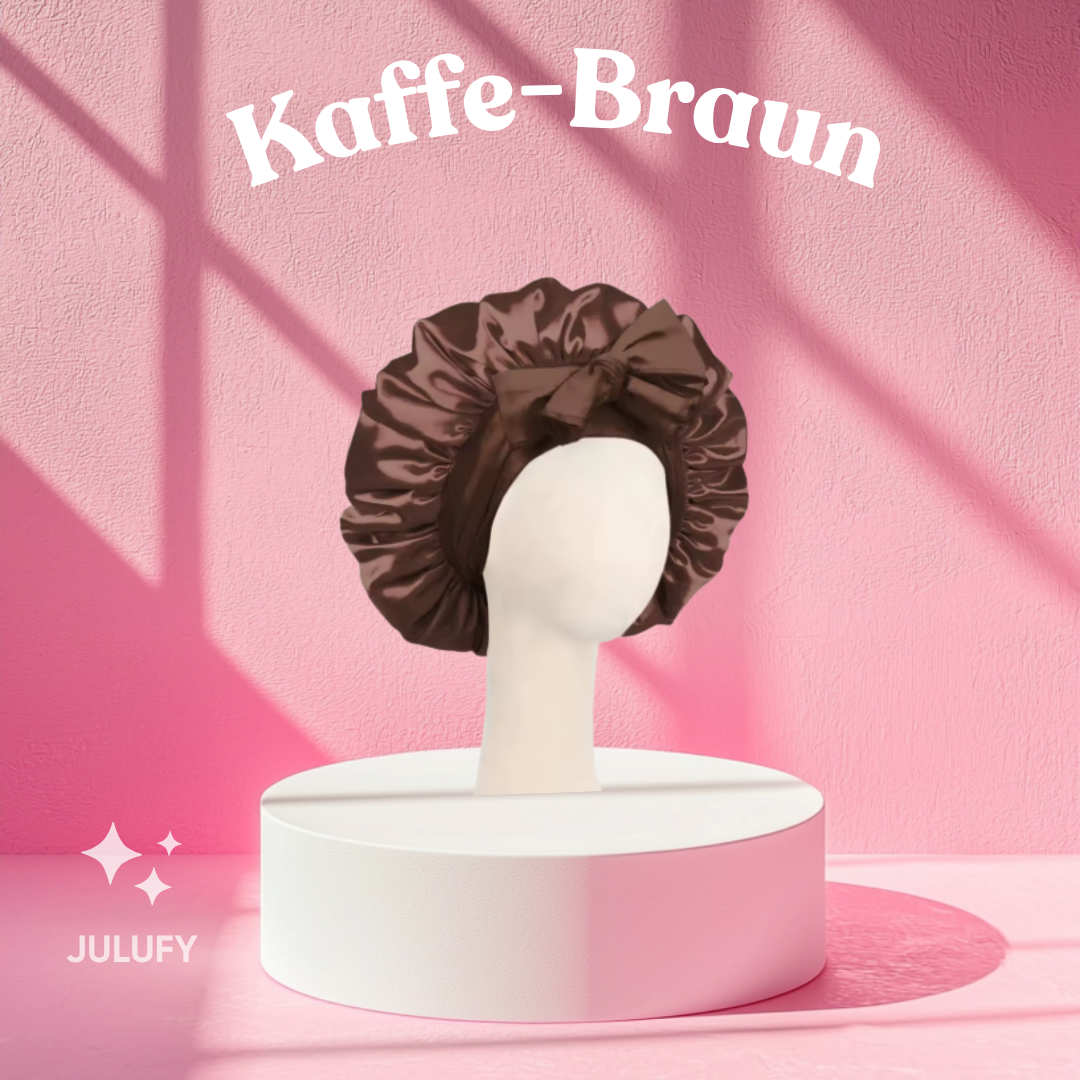 Satin-Nachtmütze für Haarpflege mit Schleife